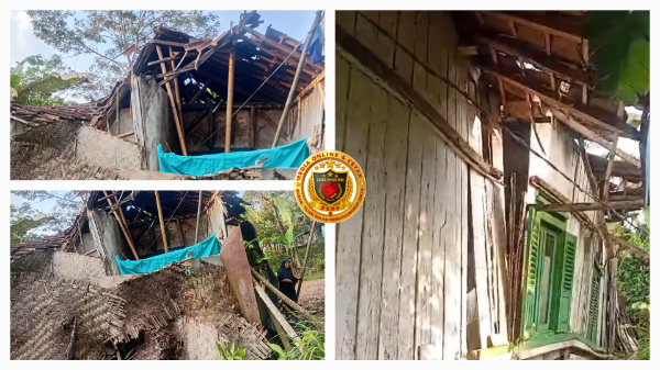 Fhoto; Kondisi Rumah Ibu Ningsih Warga Desa Bencoy, Kecamatan Gegerbitung,  Kabupaten Sukabumi,  Luput dari Perhatian Pemerintah Desa 